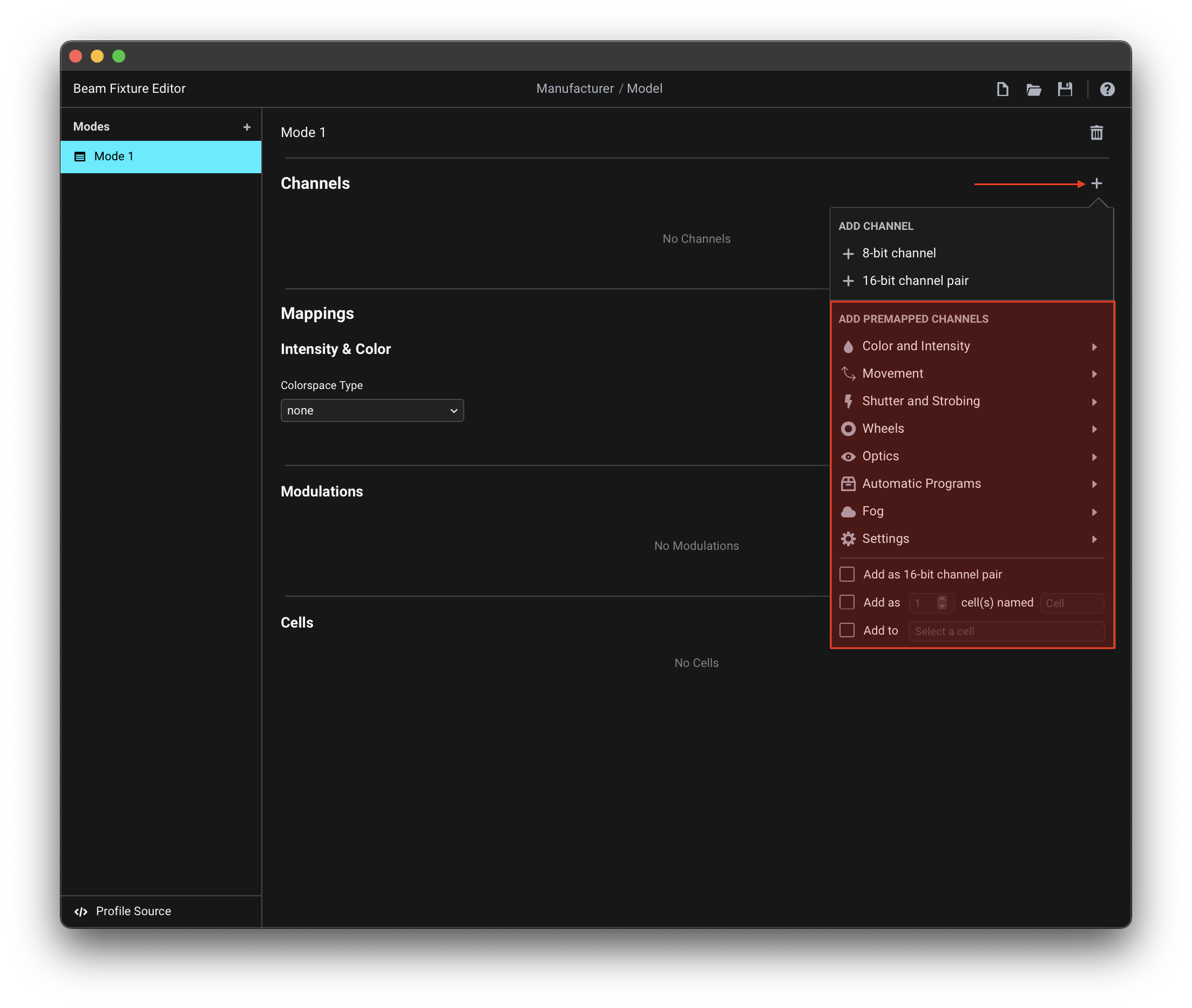 Add Premapped Channels