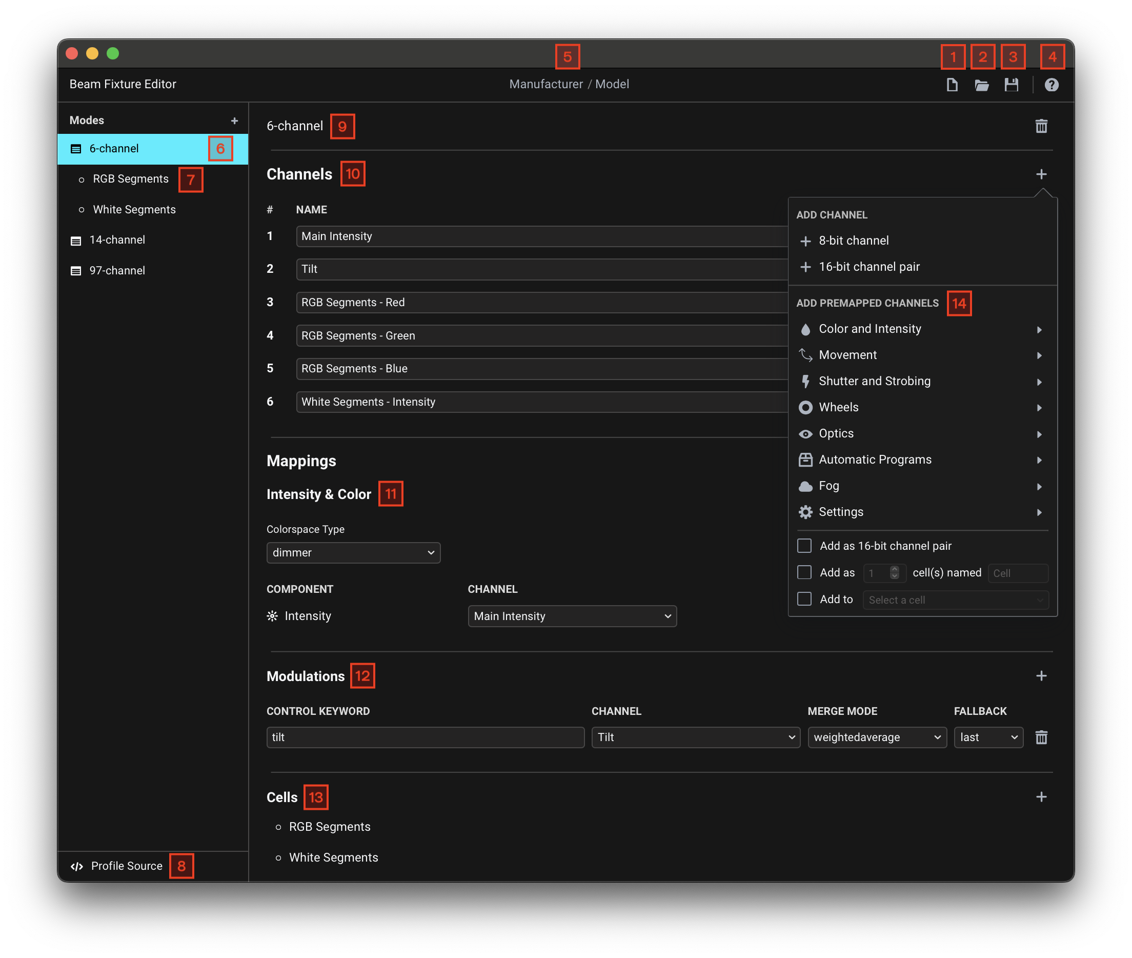 Fixture Editor - Overview