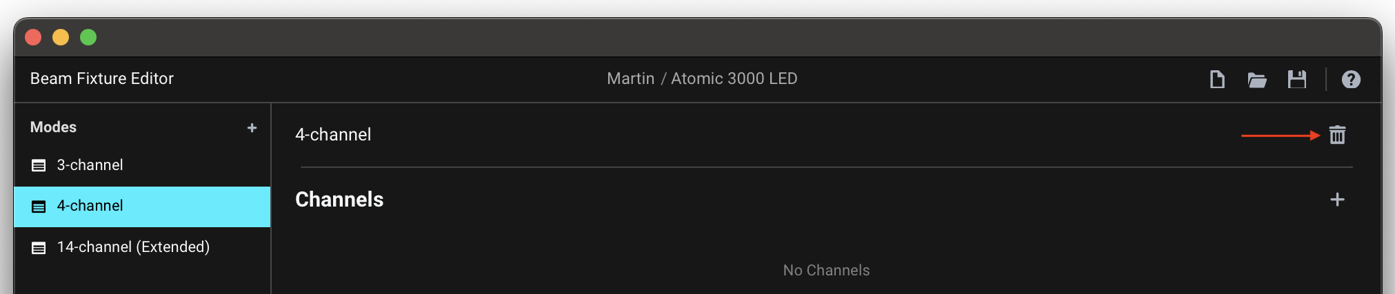 Deleting modes