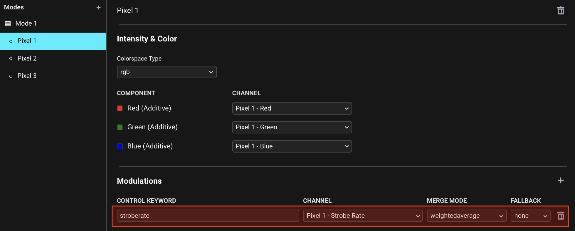 stroberate modulation added to each Cell