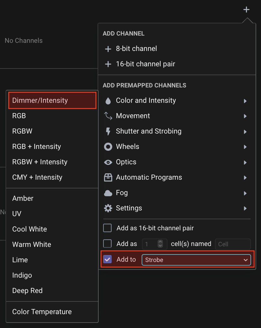 Add Intensity to Strobe Cell