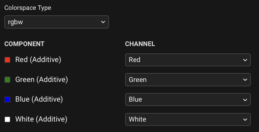 Colorspace Type - rgbw