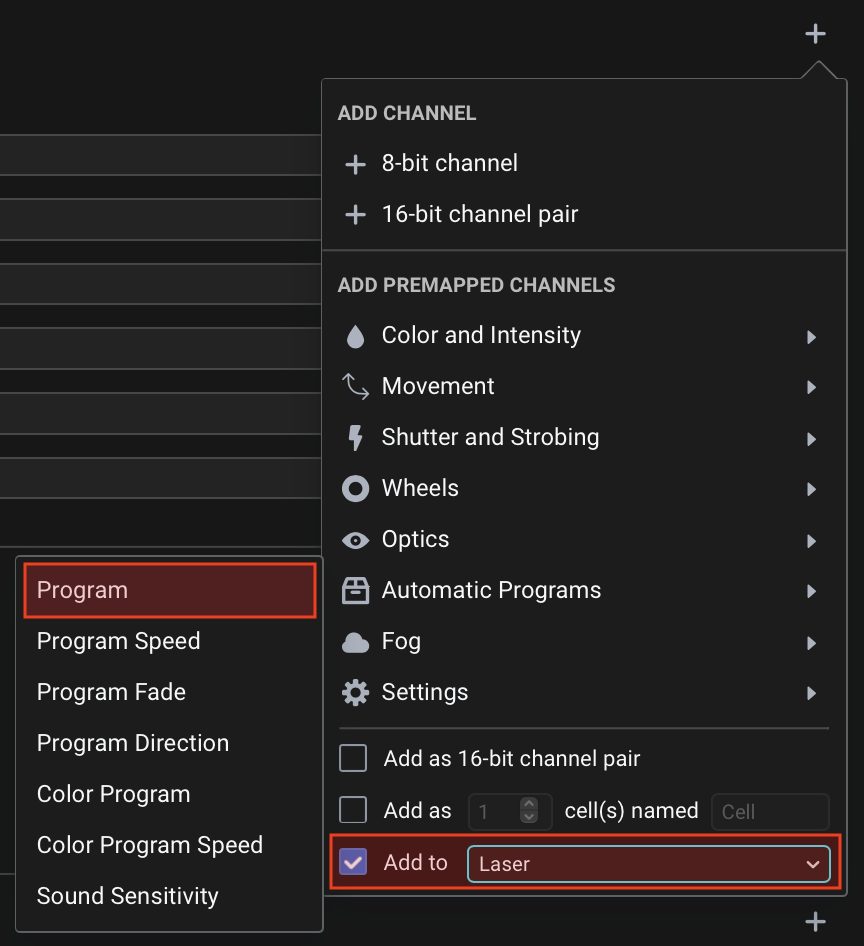Add Program to Laser Cell