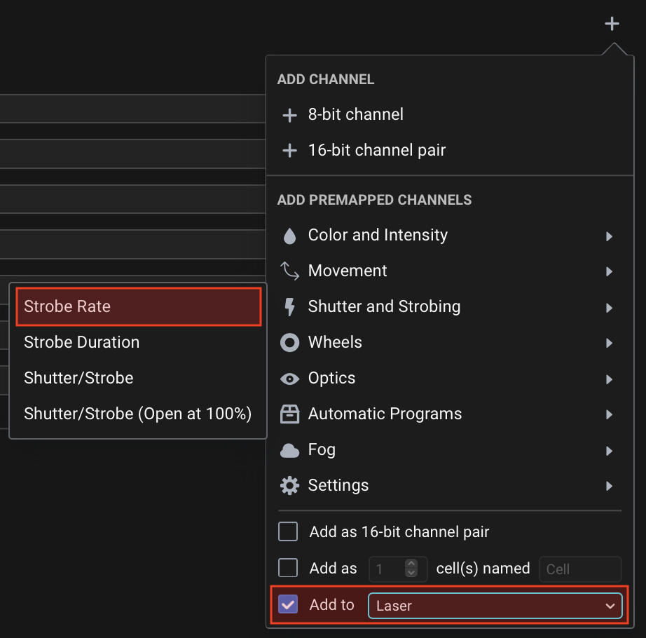 Add Strobe Rate to Laser Cell