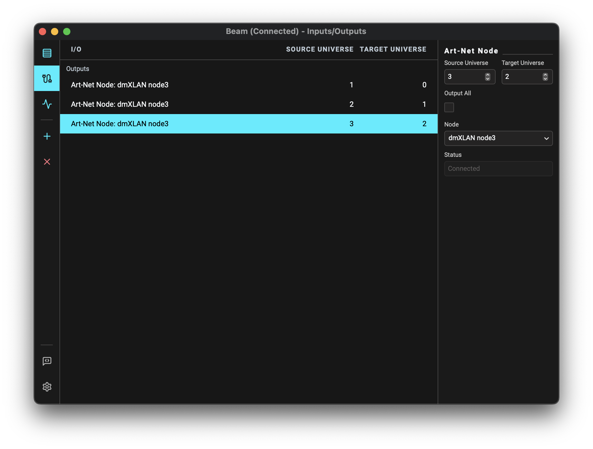 Inputs/Outputs Inspector