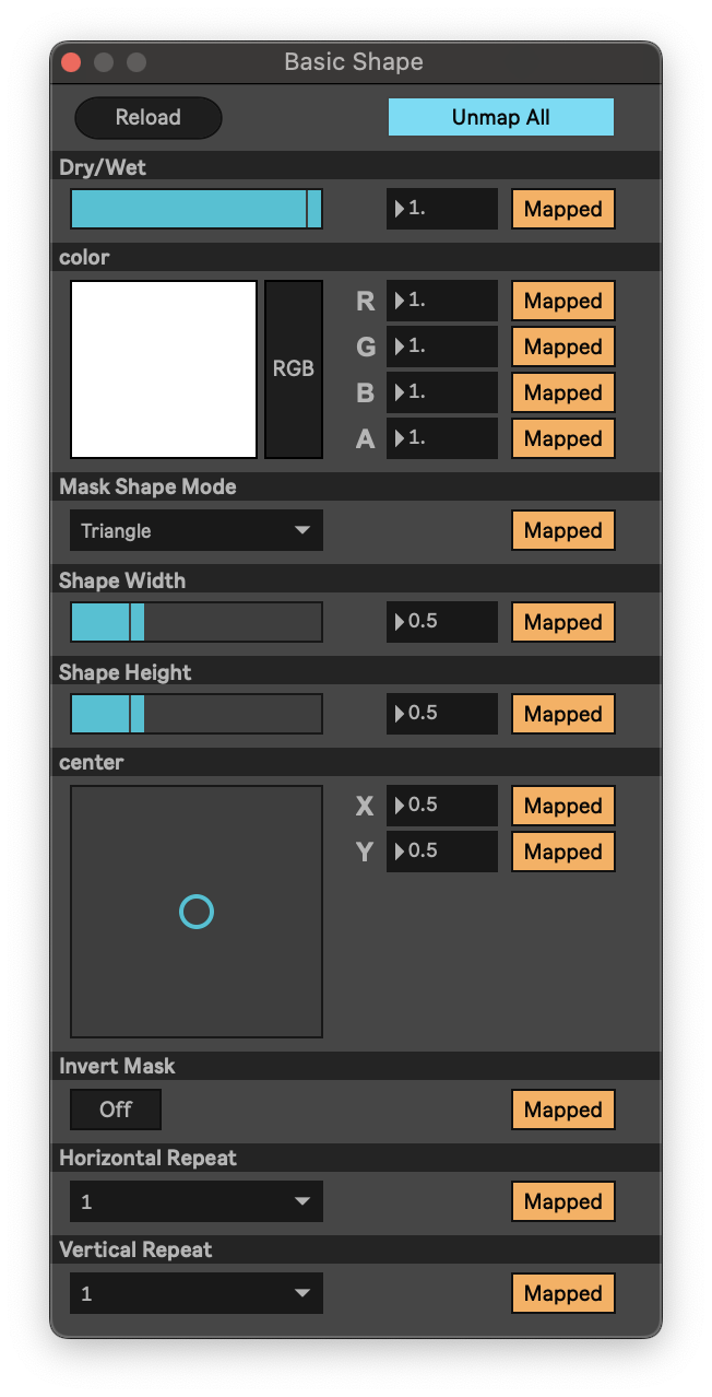 ISF Shader Configure Window